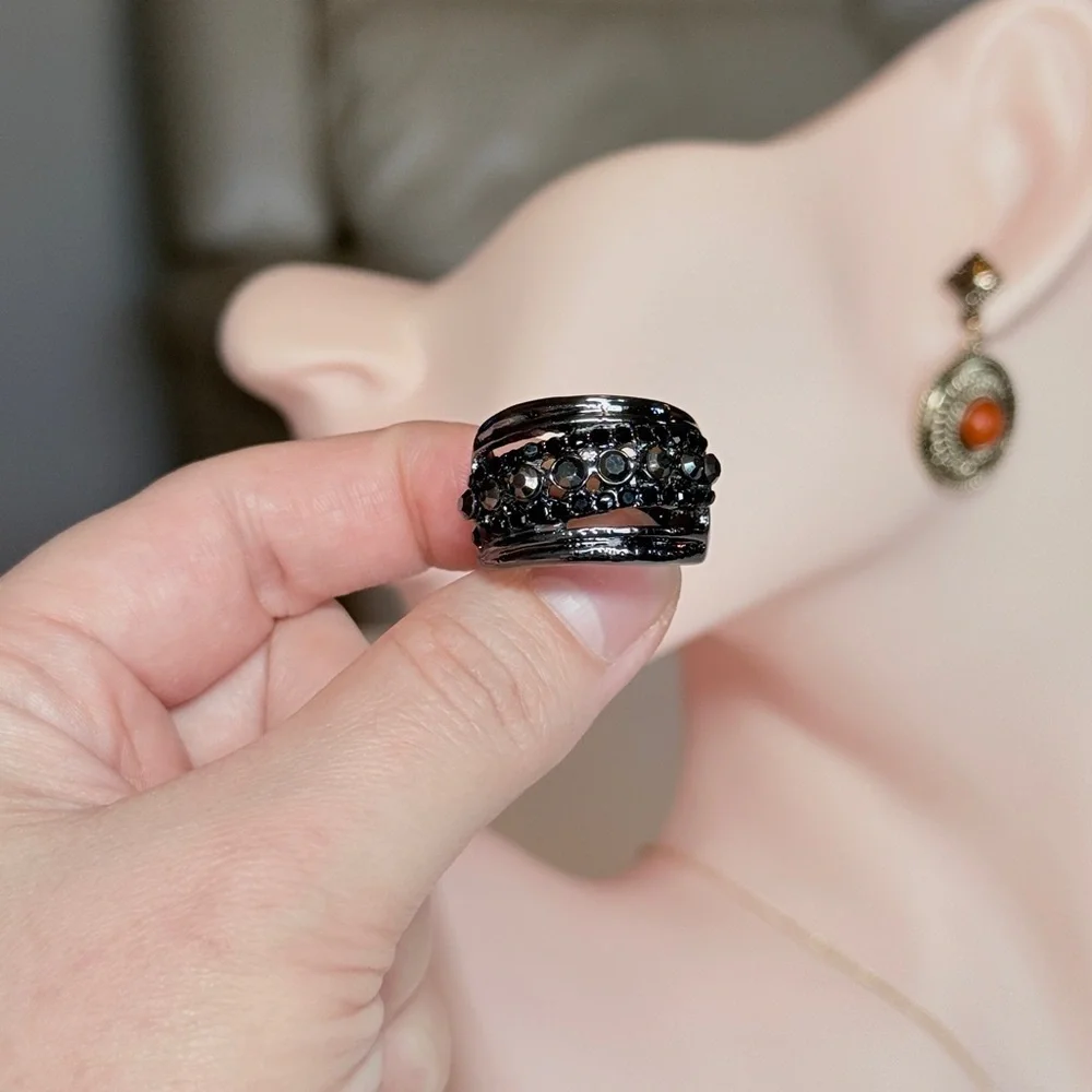 ⚜️ Mortisiá Vamp Style Black Statement Ring